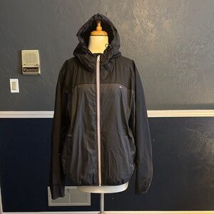 Men's Black/grey rain Hooded Jacket